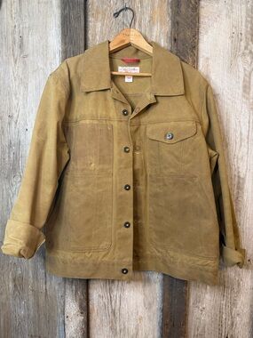 VTG Filson Tin Cloth Cruiser Waxed Jacket Worn In Workwear Made in USA: Sz M